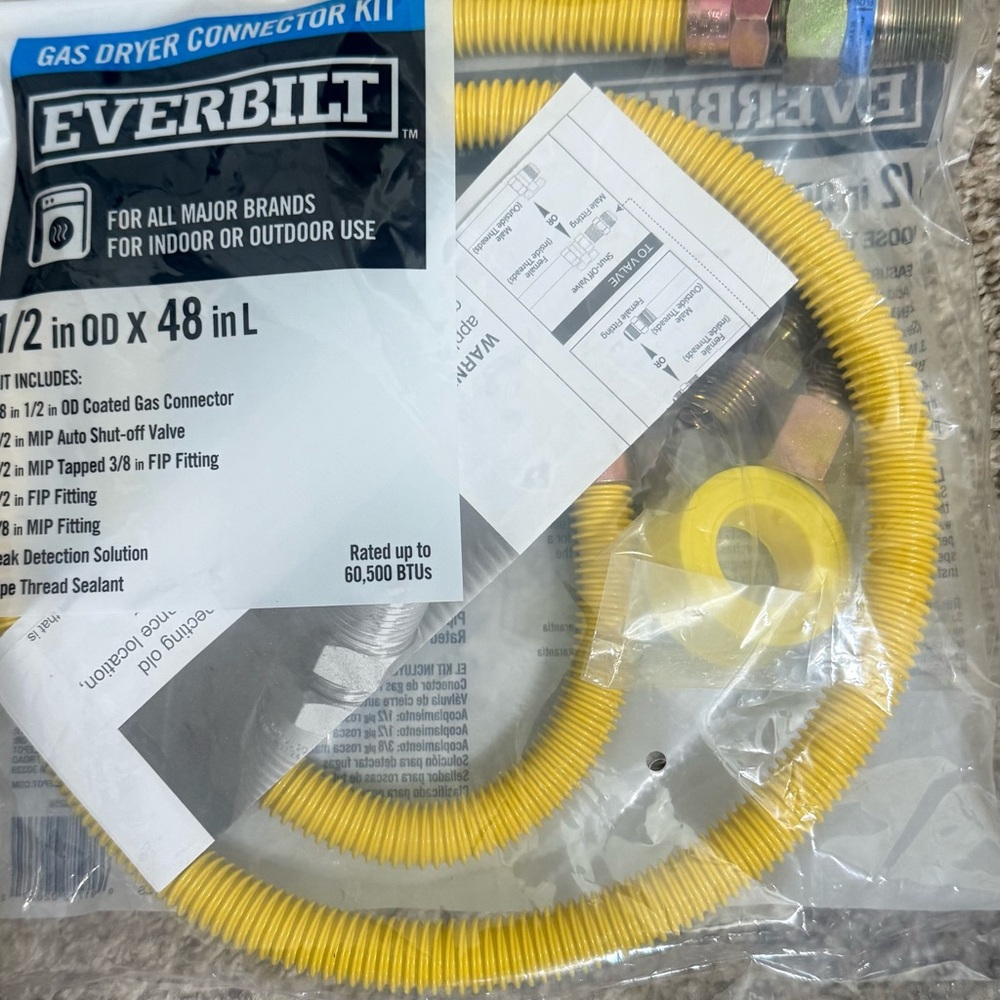 Everbilt 4 ft. Thermal Excess Flow Valve Gas Dryer Connector Kit